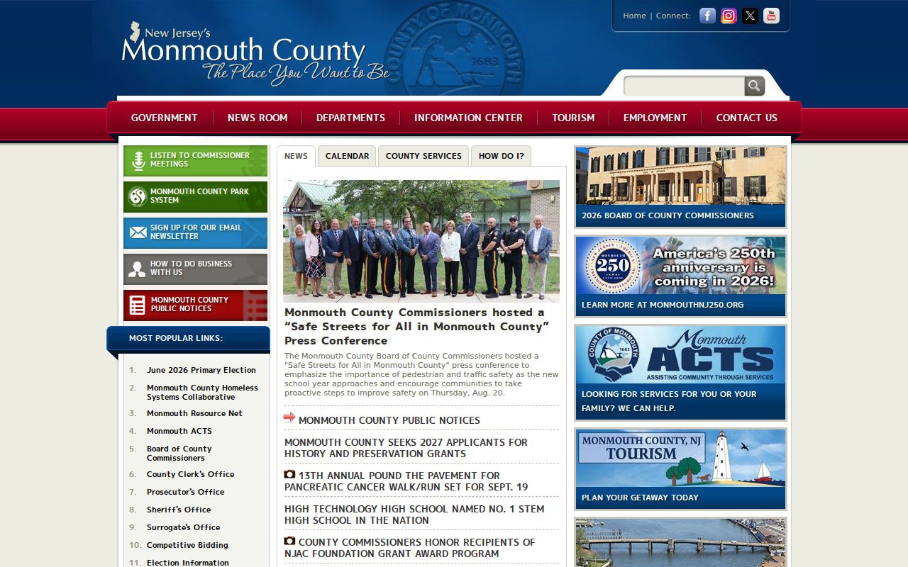Neptune Township residents directory Monmouth County records portal