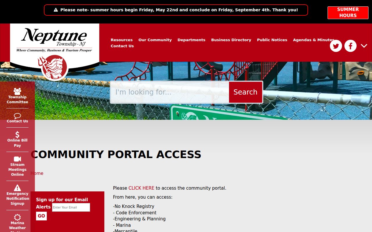 Neptune Township street directory municipal community portal for address services